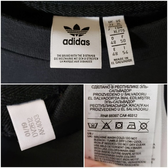 Adidas Trefoil Logo Spell Out Sweatshirt Size XL Cropped Pullover - Picture 9 of 9